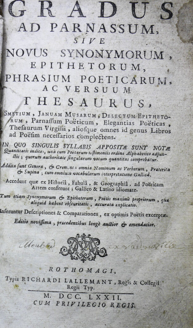 Gradus ad parnassum titre