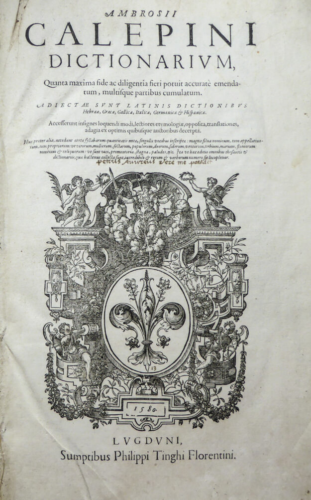 CALEPINUS dictionarium 1580 pt