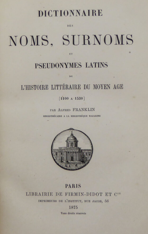 FRANKLIN noms pseudonymes latins pt
