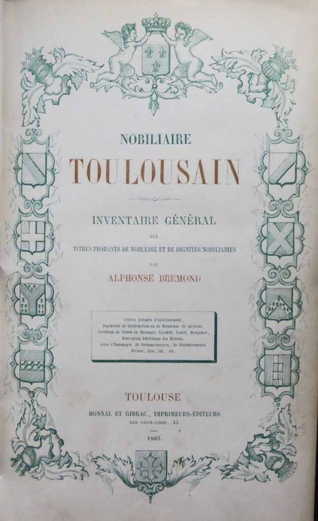 BREMOND nobiliaire toulousain t