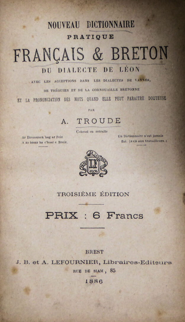 TROUDE breton 1886 pt